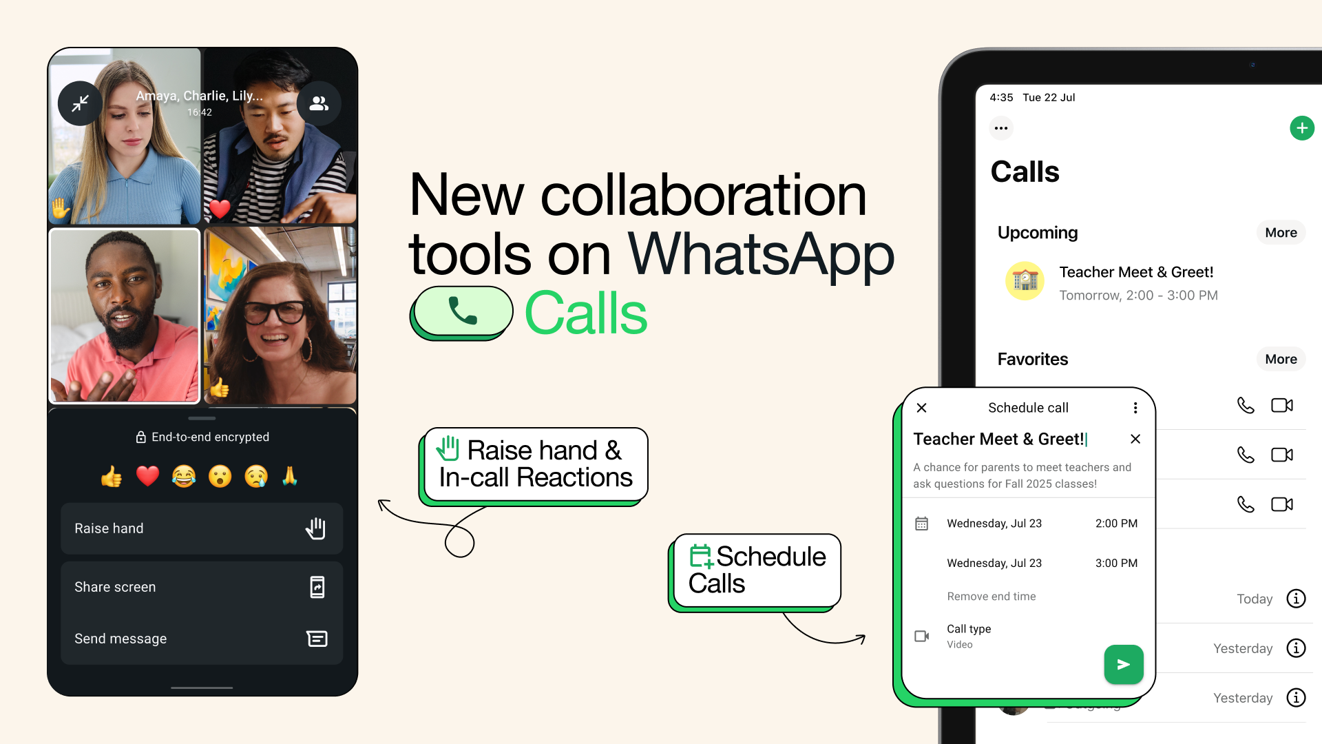 Calling on WhatsApp: New ways to plan ahead and take part